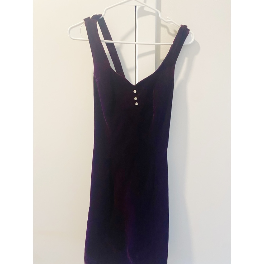 90s deep purple velvet corset dress - Picture 5 of 6